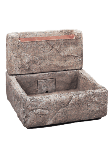 Shallow Cistern With Copper Overflow Cast Stone Outdoor Garden Fountain Fountain Tuscan